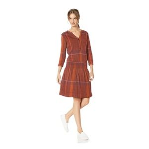 Prana Sugar Pine Plaid Drop Waist Dress✨